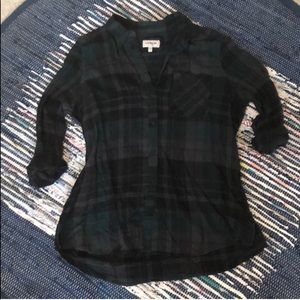 Navy and Green Flannel